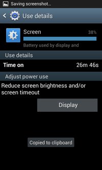 Screen battery usage details