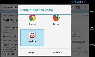 YouTube Time URL Android